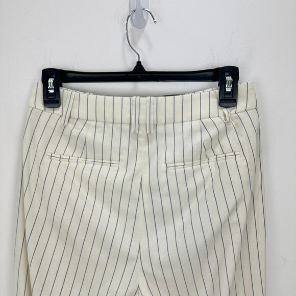 J.Crew Collection Portia Pant Ivory Pinstripe Italian Wool Classic US 00 NWT - Picture 13 of 15